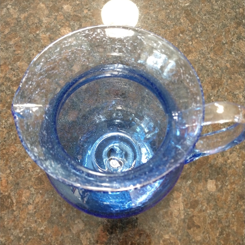 Blue Mexican Hand Blown Margarita Pitcher - Picture 2 of 3